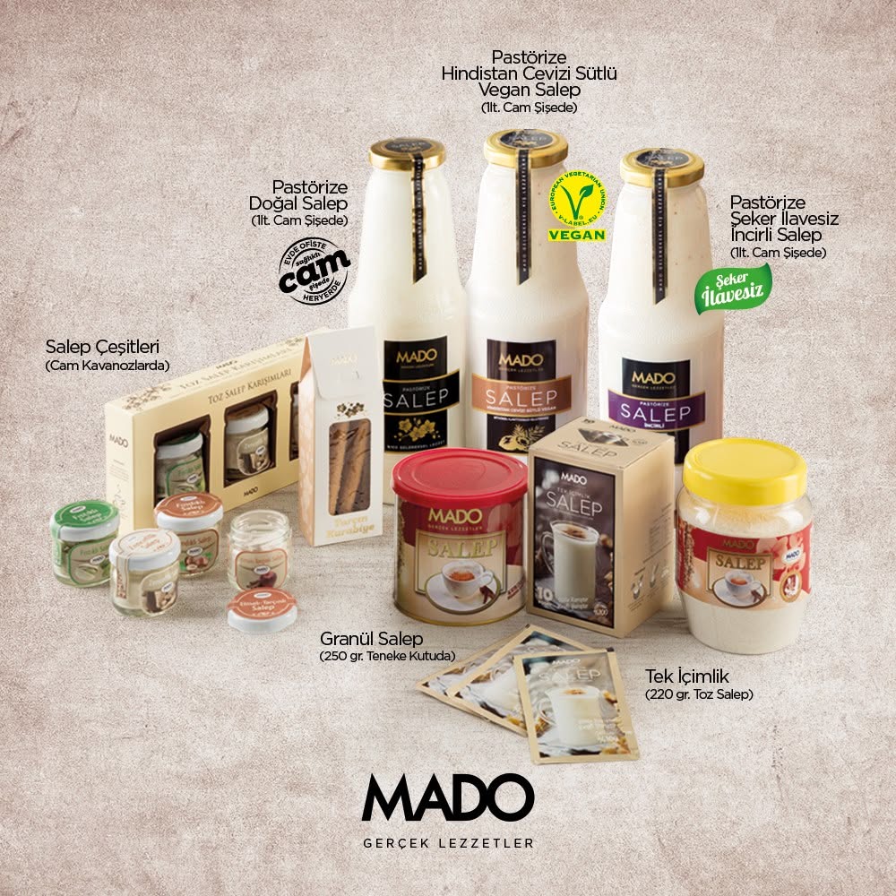 Mado Salep-Produktsortiment für den Wiederverkauf